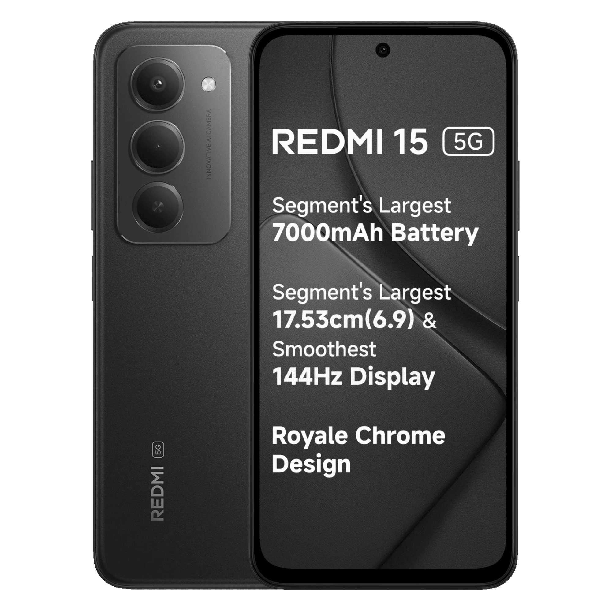 Redmi-15-5g-midnight-black-8gb-256gb-Front-Back-View Redmi-15-5g-midnight-black-8gb-256gb-Front-Back-View